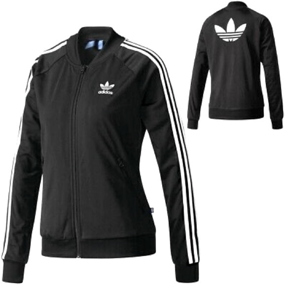 ADIDAS Superstar Ladies Training Jacket Retro Firebird Black/White - Picture 2 of 5